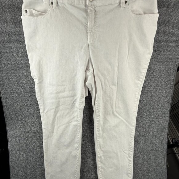 Eileen Fisher Denim - Eileen Fisher Women White Stretch Jeans Size 16W Organic Cotton Spandex Adult
